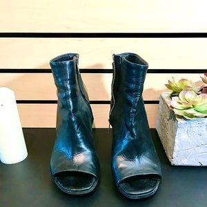 All Saints Black leather wedge